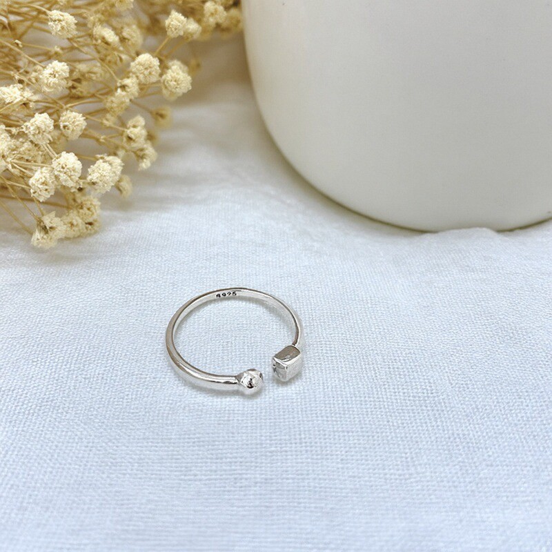 S925纯银开口戒指简约几何开口
