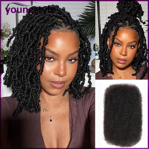 Afro Kinky Curly Bulk Malaysian Remy Human Hair For Braiding