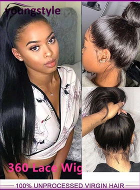 10A Straight 360 Full Lace Hair Wig Human Indian Hair Wigs