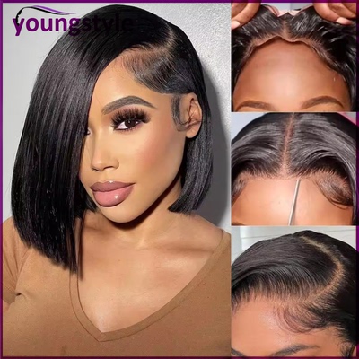 wear and go glueless bob wig short Malaysian human hair wigs