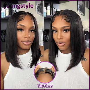wear and go glueless wig short bob wig human hair lace wigs
