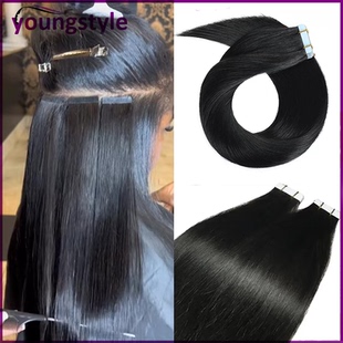 Peruvian Human Hair Tape In Straight Human Hair Extensions