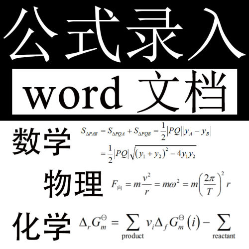 【人工录入】Mathtype数学公式转word编辑排版化学物理试卷电子版
