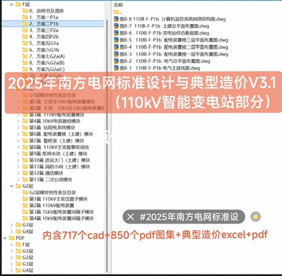 2025年（110kV智能变电站部分）南方电网标准设计与典型造价V3.1