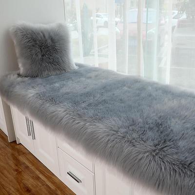 北欧简约长毛绒飘窗垫窗台垫子防滑榻榻米加厚阳台仿羊毛地毯定制