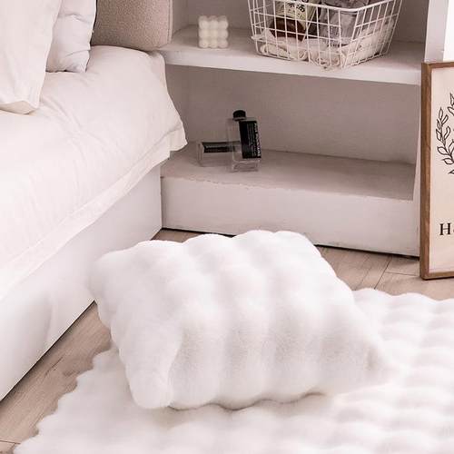 外贸出口 仿兔毛绒抱枕套 泡泡兔毛沙发腰靠 单双面毛绒抱枕靠垫