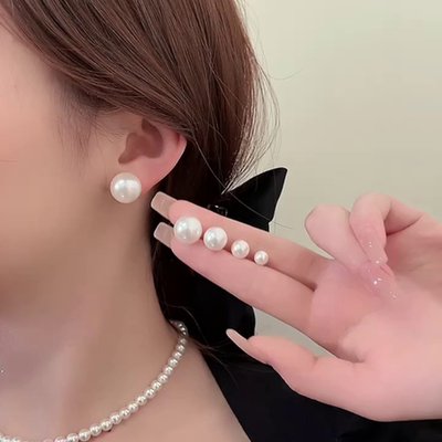 珍珠复古港风925银女百搭耳钉