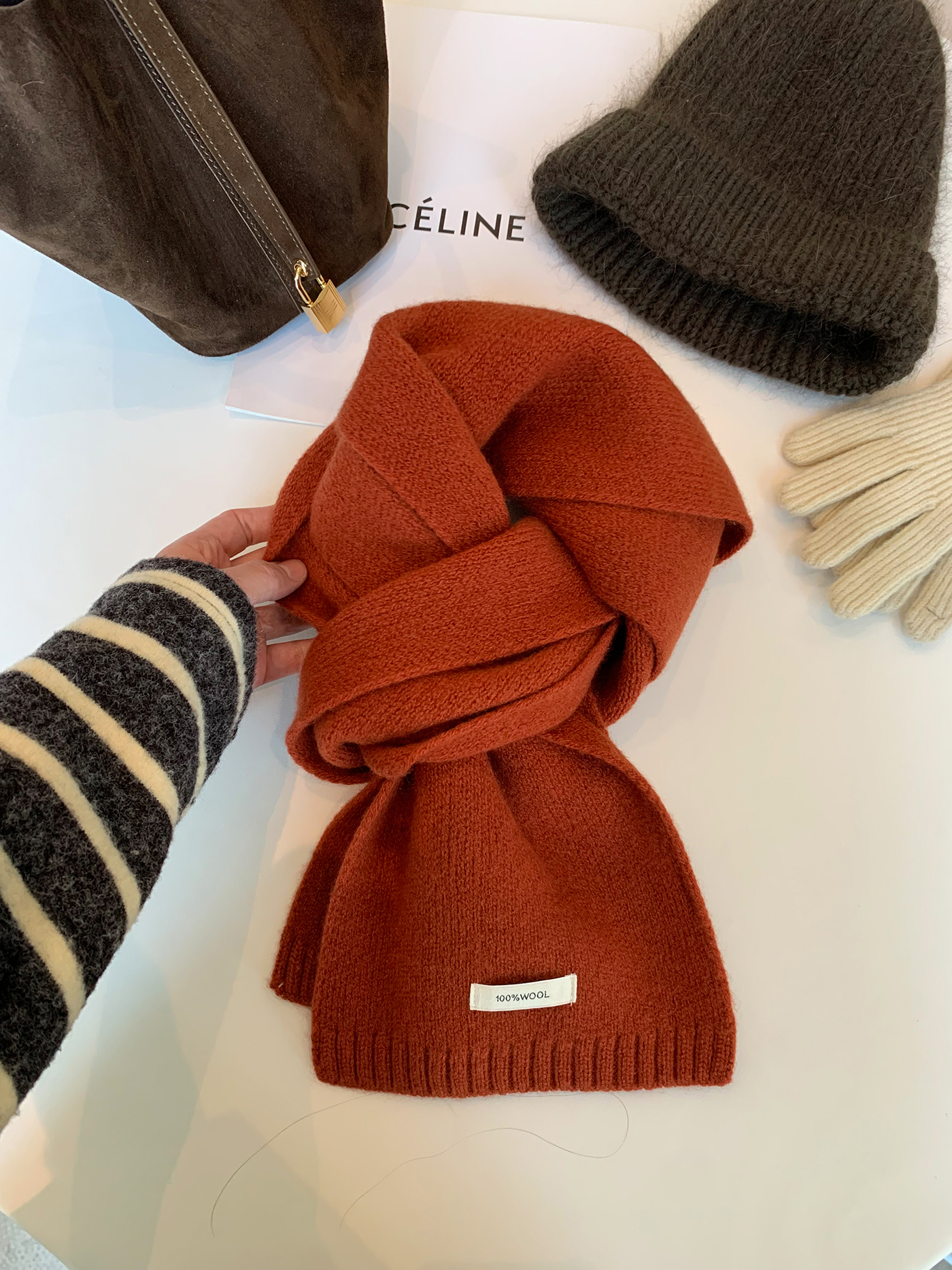 澳洲羊绒红色针织毛线软糯过年