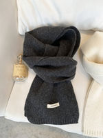 Selected Australian all-wool knitted scarves for women's 2026 autumn and winter new solid colors, versatile and warm couple scarves for women thumbnail 3