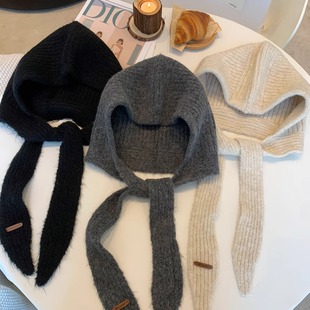 羊毛针织帽子女冬季2025新款韩版巴拉克法系带皮标保暖毛线帽冬潮