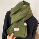 绵羊毛针织围巾女2025秋冬季 白标软糯毛线保暖情侣围脖披肩女 新款