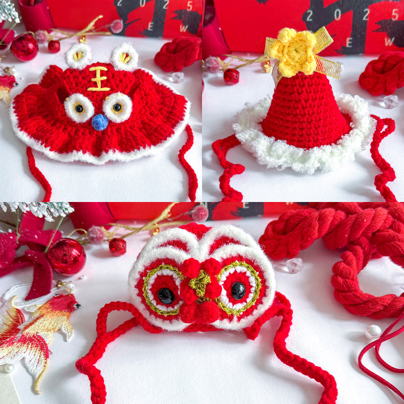 宠物猫咪新年过年帽子布偶猫头饰小型犬小猫狗狗节日装饰品配饰