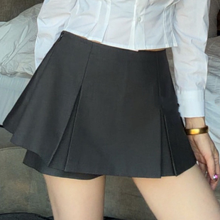 2026春季夏新款时尚高腰显瘦百搭A字半身假两件短裙裤韩货东大门