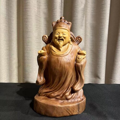 木雕财神爷摆件文财神