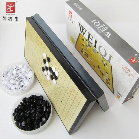 包邮先行者F-9围棋五子棋中国象棋跳棋便携磁性折叠大号19路棋盘
