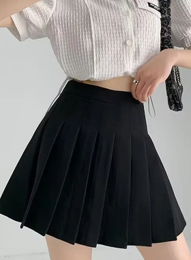 新款百褶半身裙女春夏百搭显瘦高腰短裙安全裤学院风百褶裙小个子