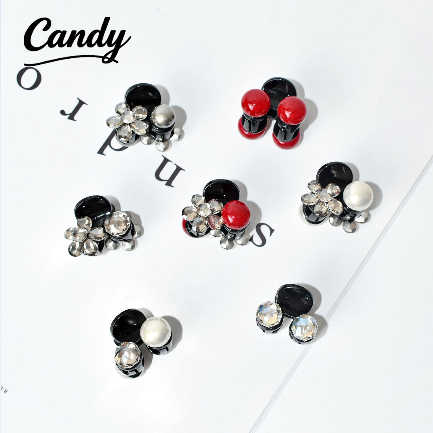 Candy原创新款微型发夹迷你高级感水钻侧边夹公主发夹刘海发饰