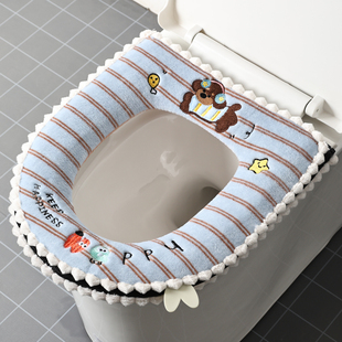 卡通马桶垫坐垫圈四季通用家用防水马桶坐便套毛绒加厚马桶垫冬季