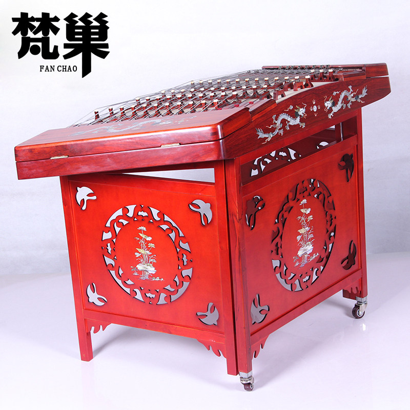 梵巢成人花梨木贝雕龙图案演奏表演扬琴中国传统民族弹拨乐送配件