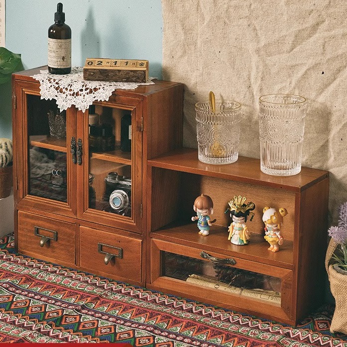 实木制收纳盒杂物化妆品收纳柜