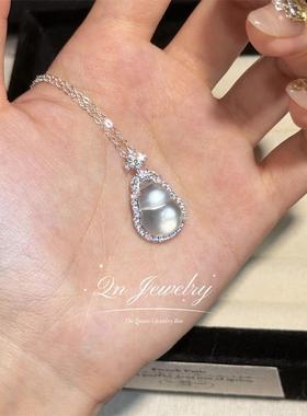 Qn Jewelry/福禄 水沫玉小葫芦 s925纯银天然水沫玉项链A9