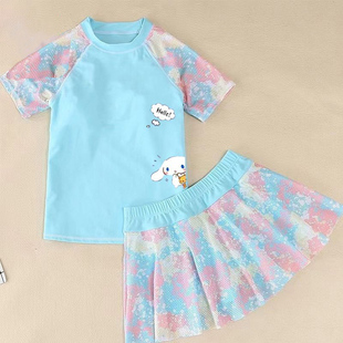 泳装 新款 女童小专业干速童分体女孩泳装 儿童女中大温泉游泳衣夏季