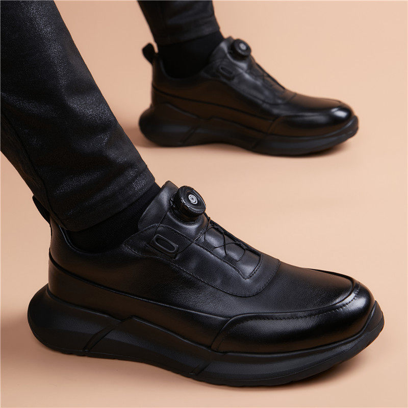 2026秋季新款休闲皮鞋男旋转纽扣头层牛皮软底舒适青年百搭潮鞋子,流行男鞋,休闲皮鞋,淘宝优惠券,粉丝福利购,淘宝优惠卷