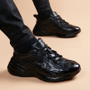 男士时尚百搭韩版英伦青年潮流跑步包底男鞋手工高端运动休闲皮鞋