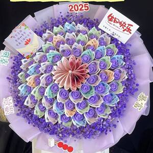 新款玫瑰花有钱花包好成品花束壳diy自制礼物材料包情人节七夕