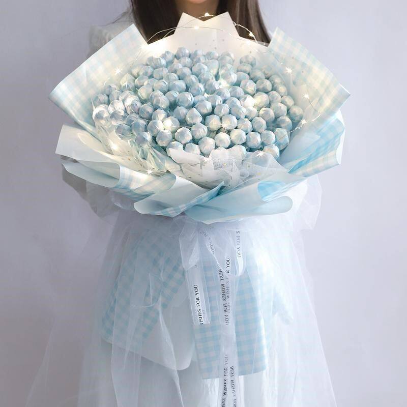 棒棒糖diy花束七夕糖果包装纸材料包套装手工送女朋友情人节礼