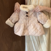 女童加绒加厚外套冬装 小童棉服女宝宝洋气夹棉保暖上衣潮 2026新款