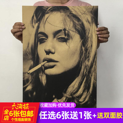 安吉丽娜朱莉明星人物牛皮纸海报