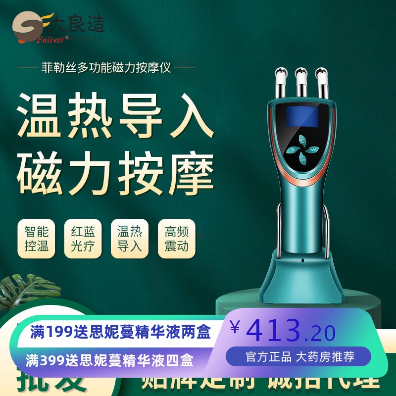 多功能温感热敷美容仪 脸部导入仪彩光家用便携多功能磁力按摩仪