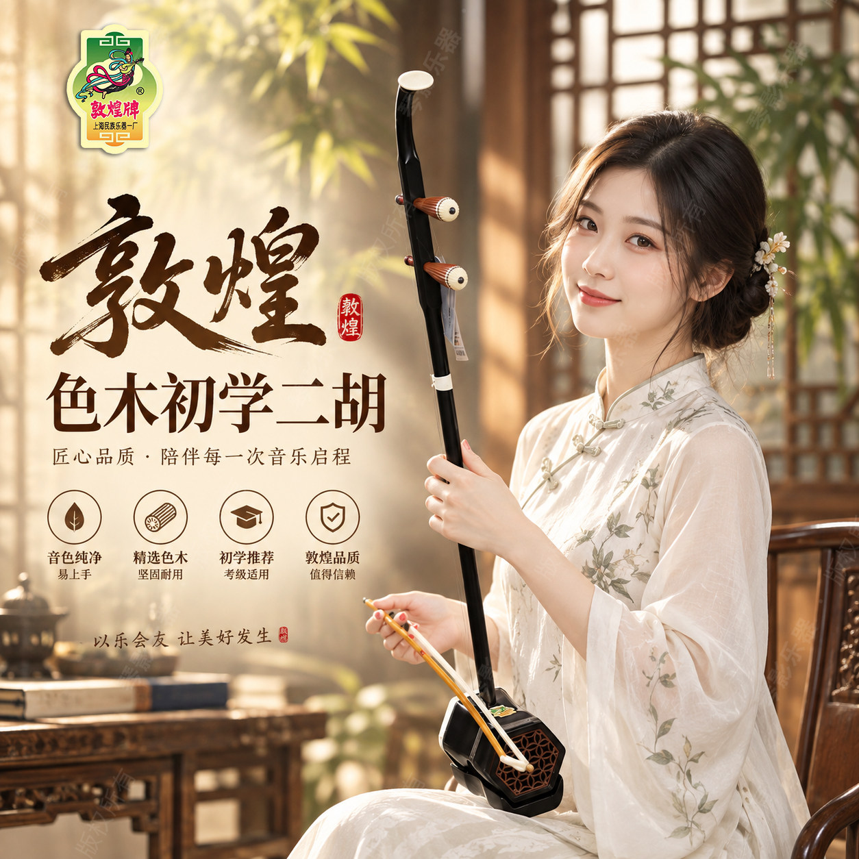 敦煌牌初学二胡正品上海直发