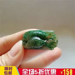 收藏天然玉石独山玉手链南阳玉独玉双鱼手牌手花手链富贵有余手串