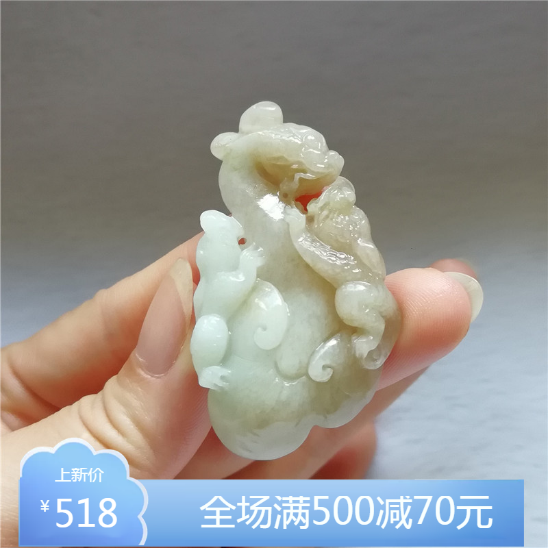 收藏天然玉石独山玉吊坠貔貅玉坠瑞兽仿古兽玉佩独玉玉器如意挂件
