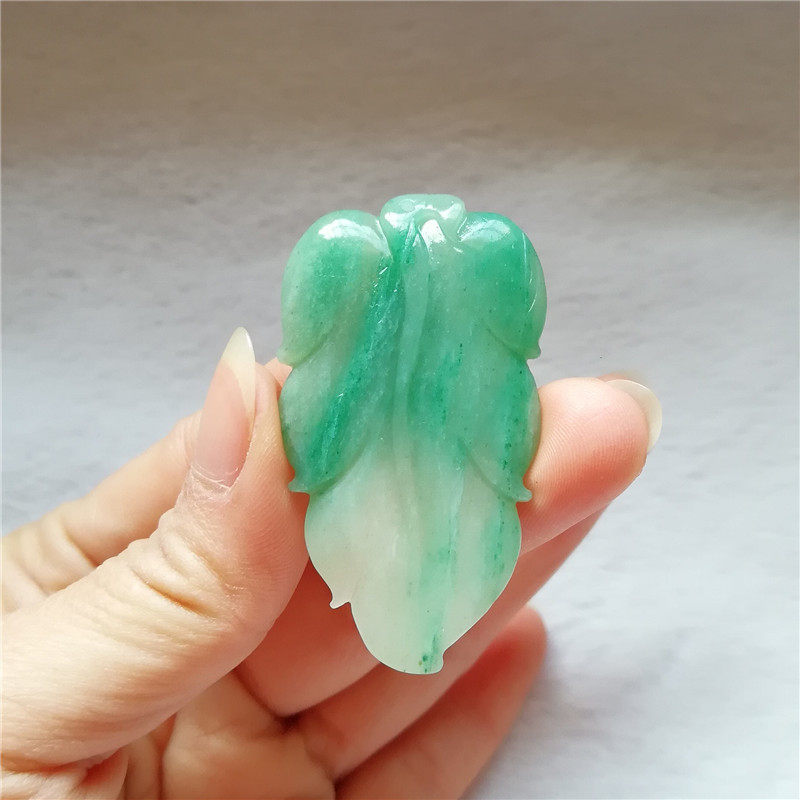 正品天然玉石独玉南阳翡翠独山玉精雕叶子挂件金枝玉叶玉佩吊坠秒