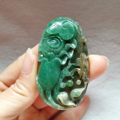 收藏天然玉石独山玉吊坠白天蓝南阳玉独玉玫瑰花挂件玉佩玉坠孤品