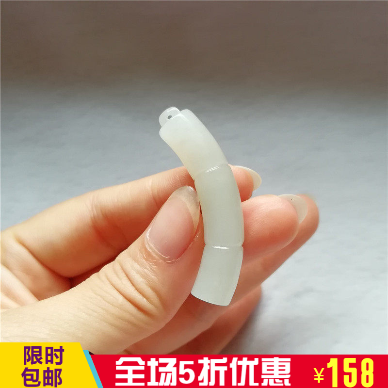 正品天然南阳玉独山玉吊坠节节高竹节玉佩独玉坠印章步步高升挂件