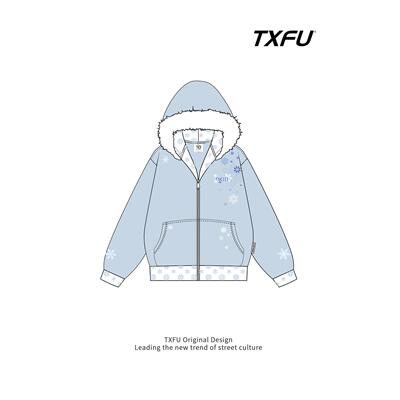 TXFU美式内领雪花碎花拼