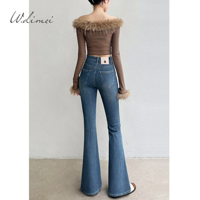 高级感微喇牛仔裤女加绒