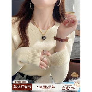 加绒打底衫女2025新款秋冬圆领毛衣加厚保暖低领内搭冬季针织上衣