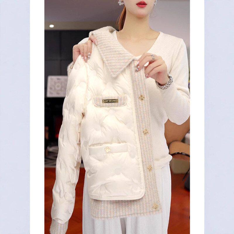 小香风轻薄羽绒棉服女冬季2025新款小个子高端洋气短款面包服外套