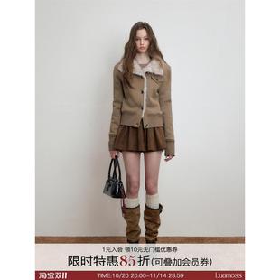 Luamoss 立领卫衣外套女加绒加厚保暖冬季新款毛绒内里设计感上衣