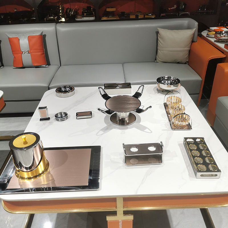 KTV摆台不锈钢拉丝面新中式轻奢