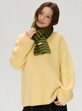 JillZoo自制  韩系温柔奶huhu圆领套头兔毛纯色毛衣