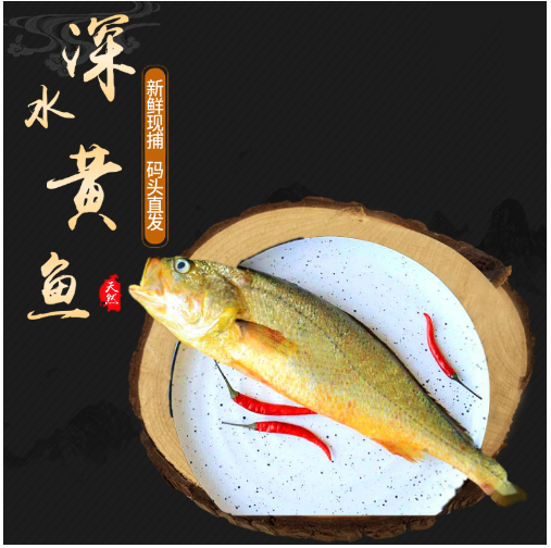 深水大黄鱼半野生石浦海鲜水产 9两-1斤左右/条2条装宁波象山特产