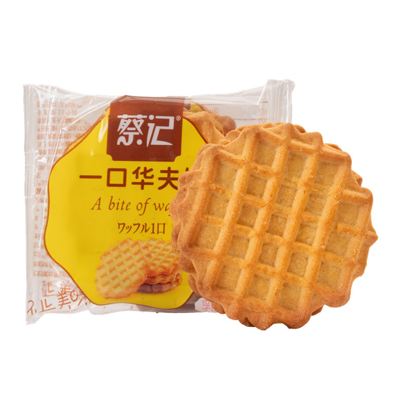 蔡记一口华夫饼乳酪味独立包装散称200克休闲零早餐充饥酥性饼干