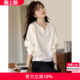 卫衣无帽 女士短款 沫晗依美正流行小V领收腰设计上衣2026春季 新款