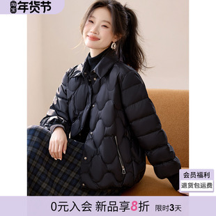 沫晗依美加厚保暖白鸭绒25冬季新款简约韩版纯色质感百搭羽绒服女